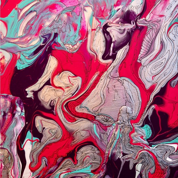 Lucid Trip, trippy, psychedelic, bright, fluorescent, wall art, design painting. - Picture 4 of 9